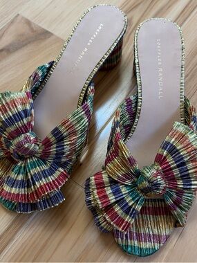 Loeffler Randall Multicolor Striped Knot Mules